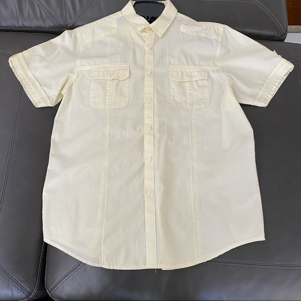INC Mens Short Sleeve Button Up Shirt